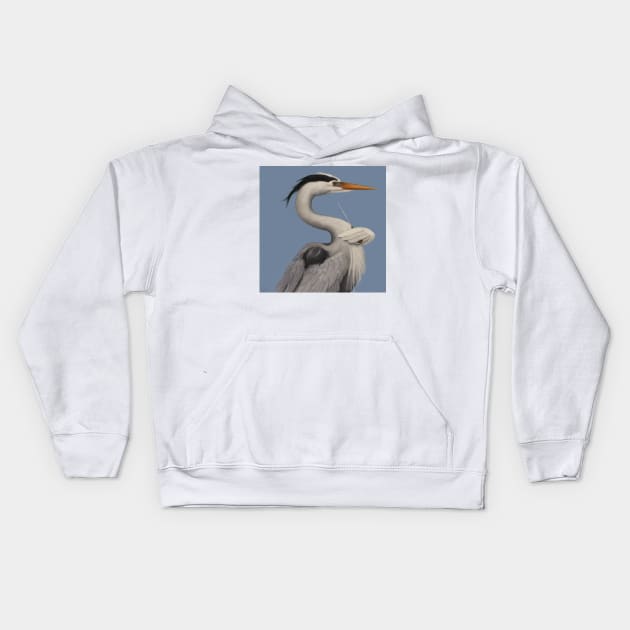 Musical Heron - The Conductor Kids Hoodie by JHeavenor